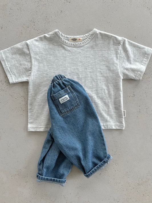 Good morning tee - white melange