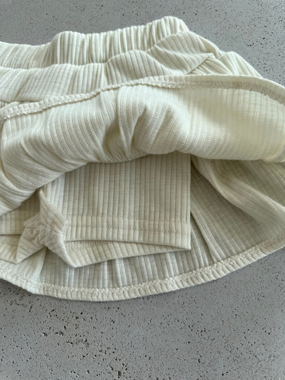 Louise rib ruffle skirt - cream LAST SIZE 1-2Y