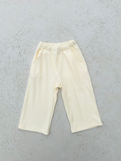 Lily ribbed knit pants - Cream