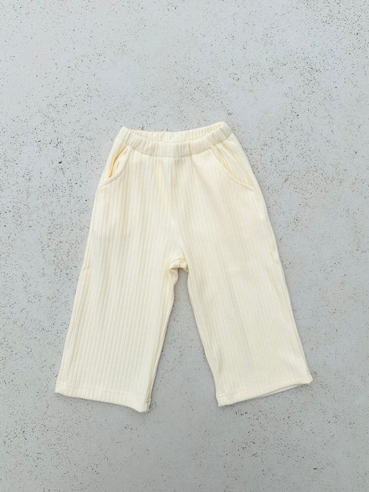 Lily ribbed knit pants - Cream