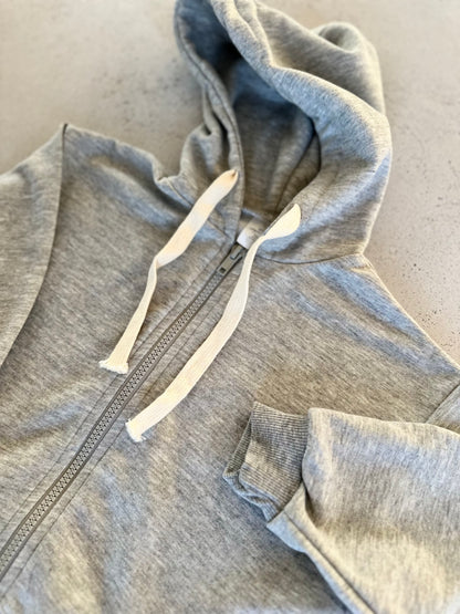 Willem zip-up hood jacket - melange grey