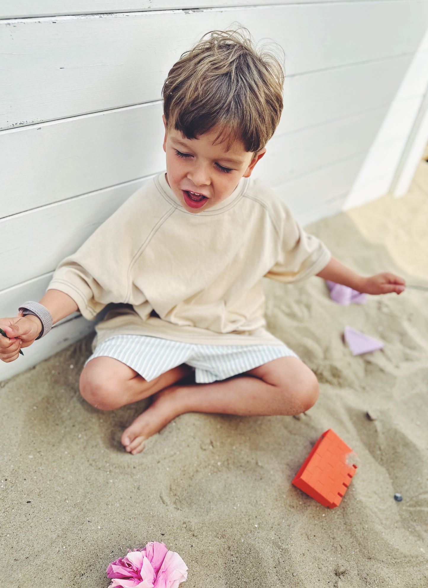 Sam roomy raglan tee - beige