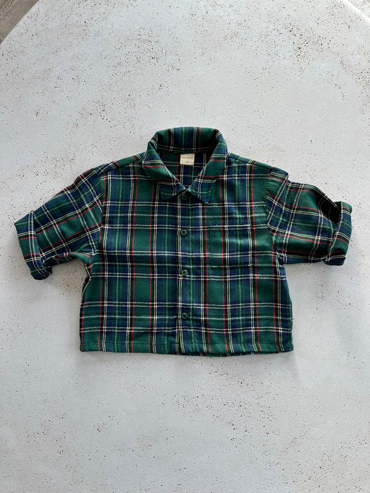 Evergreen check blouse - green