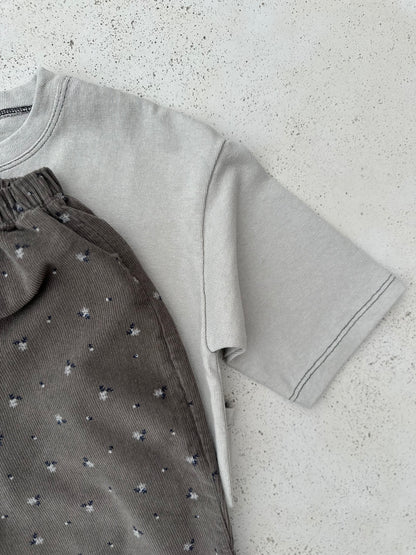 Comfy thick stitch tee - light grey