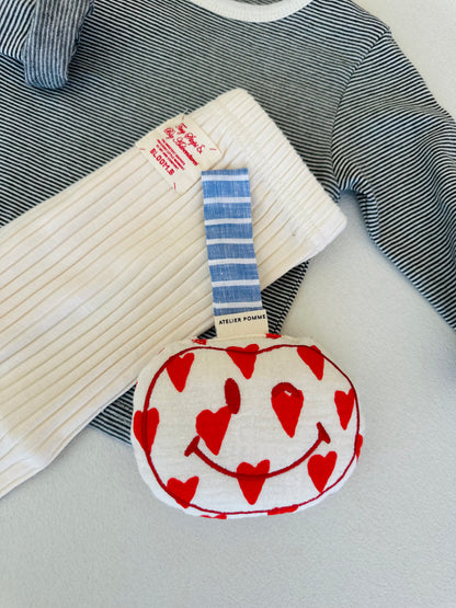 Pacifier cloth pomme - j'adore hearts
