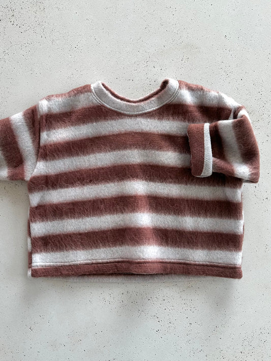Joie soft stripe sweater - grey/wine
