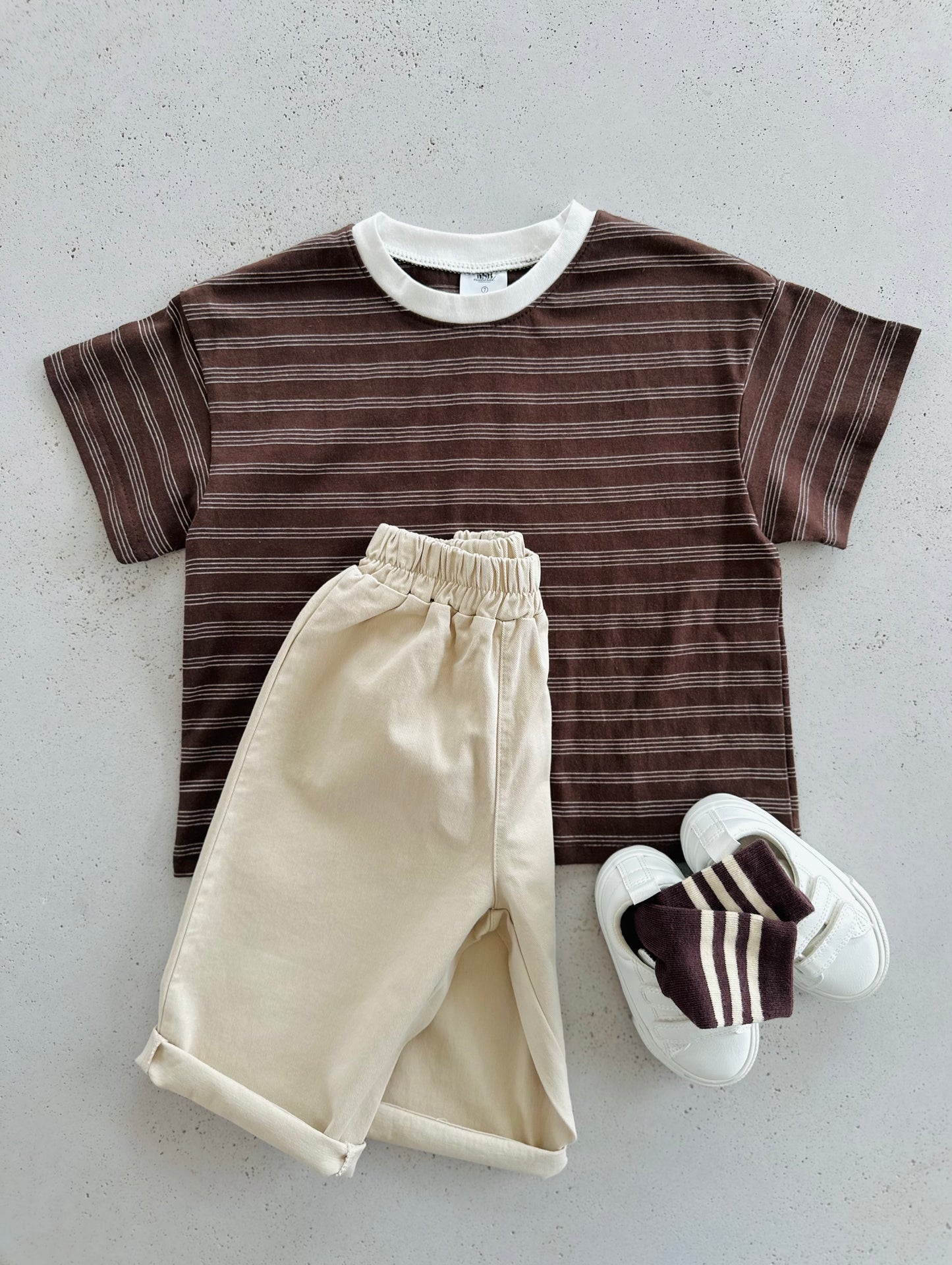 Miu striped tee - brown