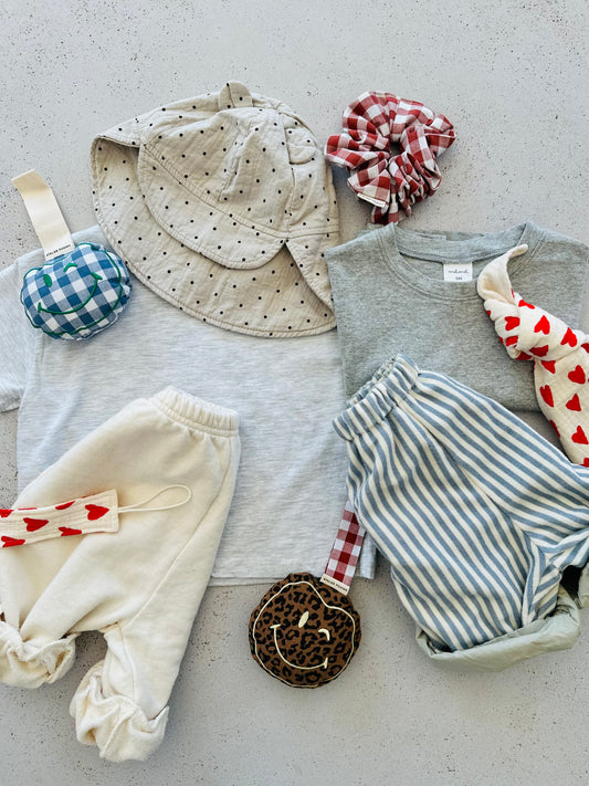 Oversized scrunchie - checked brique