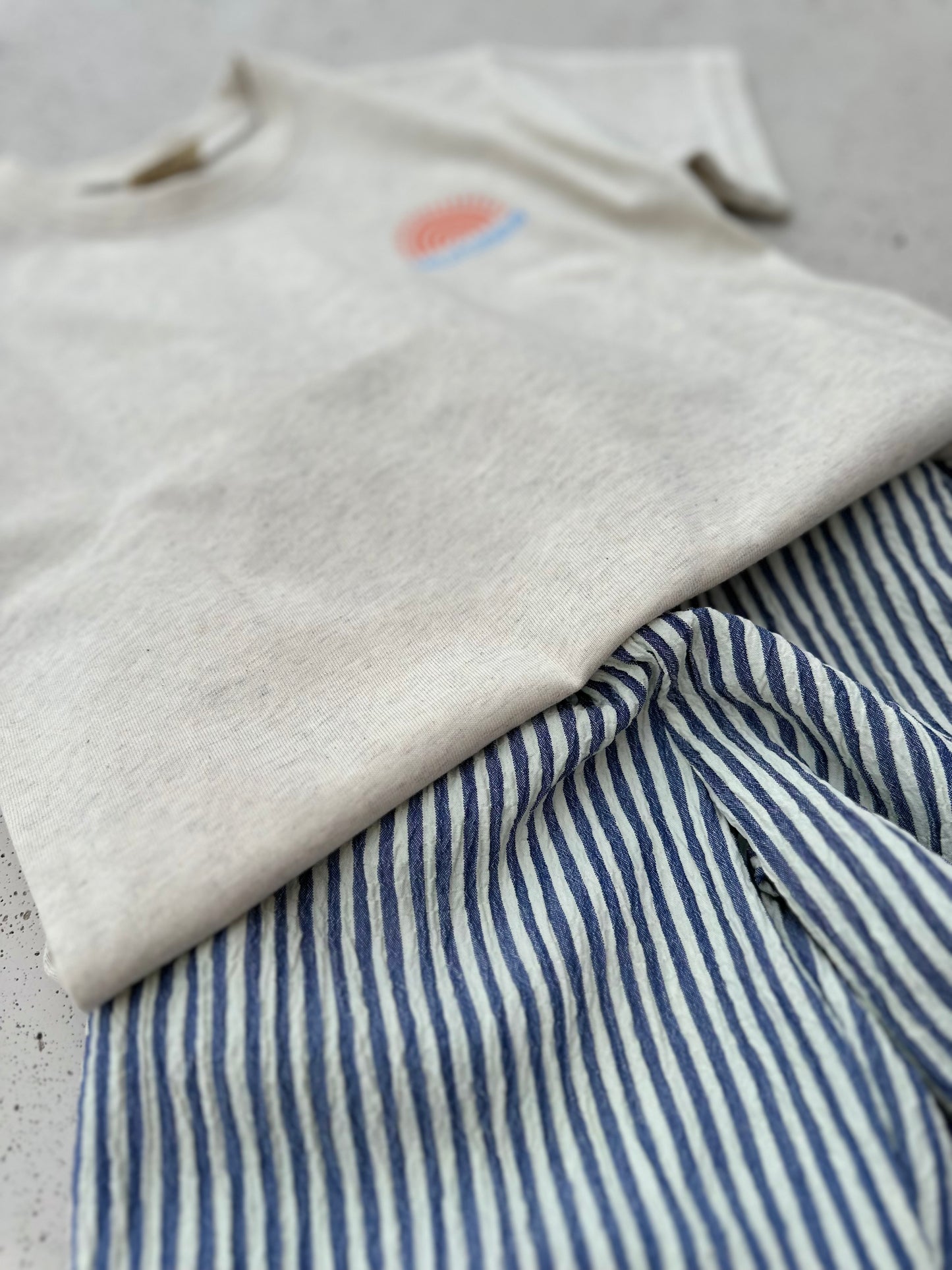California boxy tee - Oatmeal melange