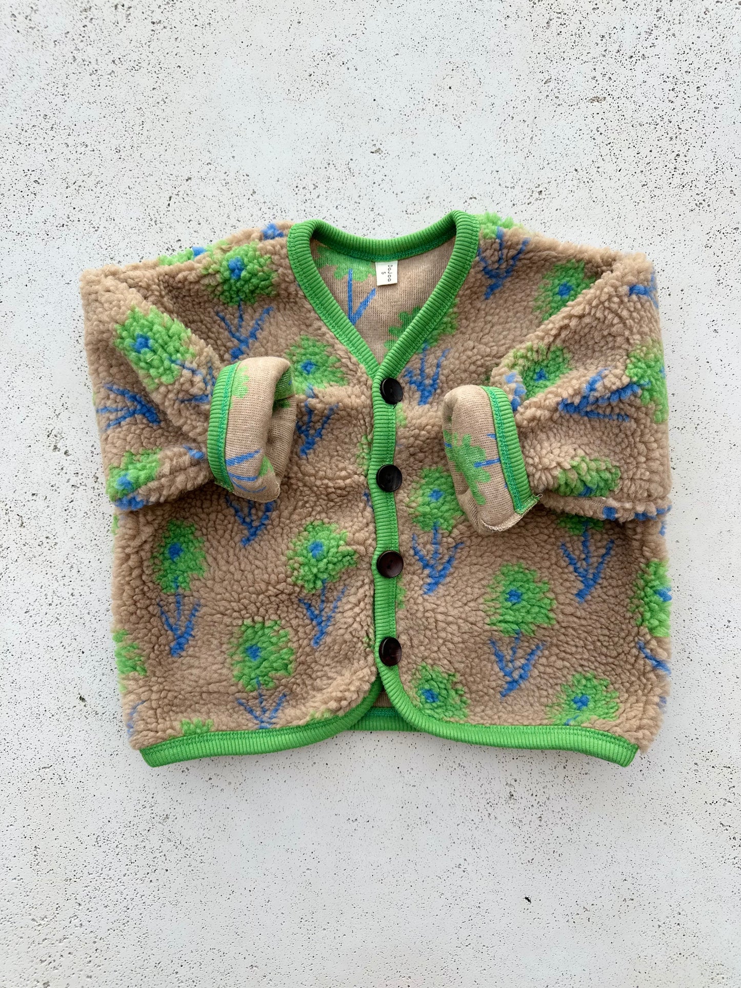 Flower fleece vest - beige