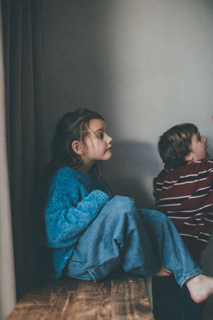 Bong crop fluffy top - sky blue