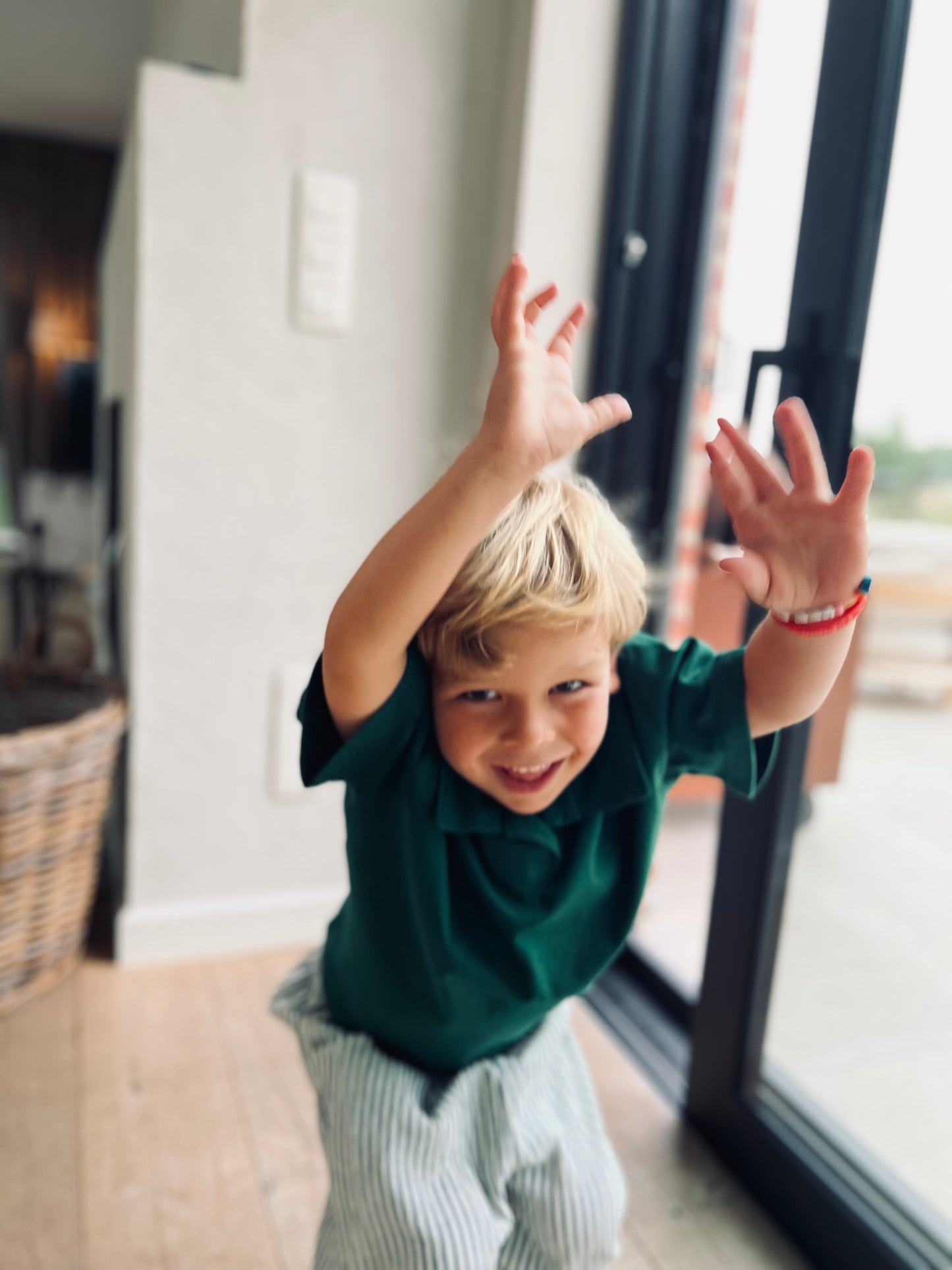 Arthur boxy polo shirt - Forest green