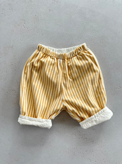 Bebe charlie reversible pants - sky/yellow