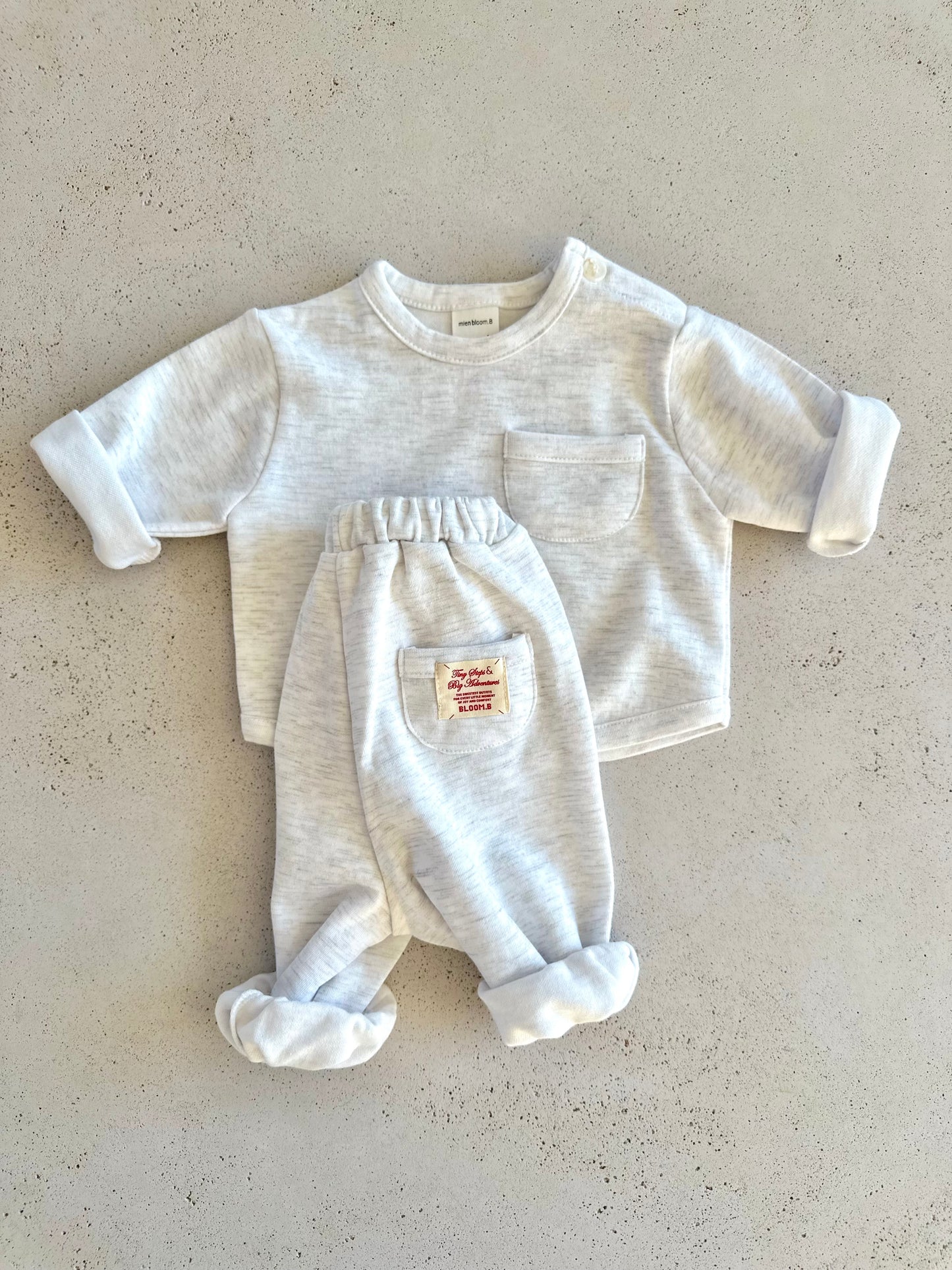 Bebe papa jogger pants - white melange