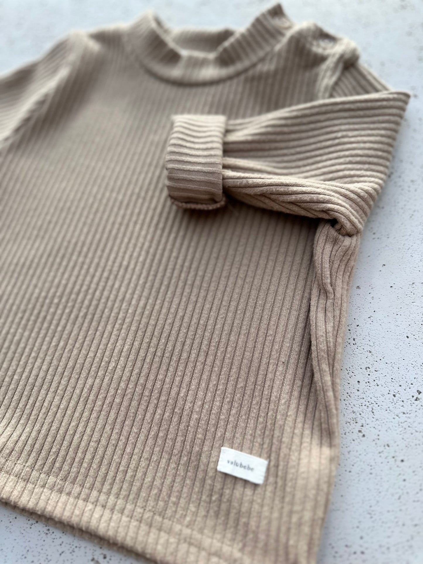 Bebe soft mock neck tee - beige