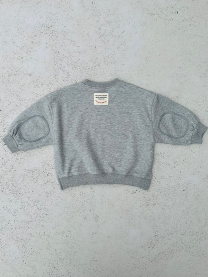 Patch pancake sweater - melange