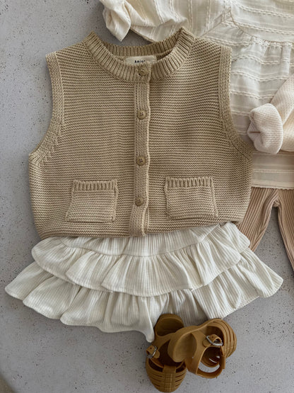 Luca double-knit vest - beige