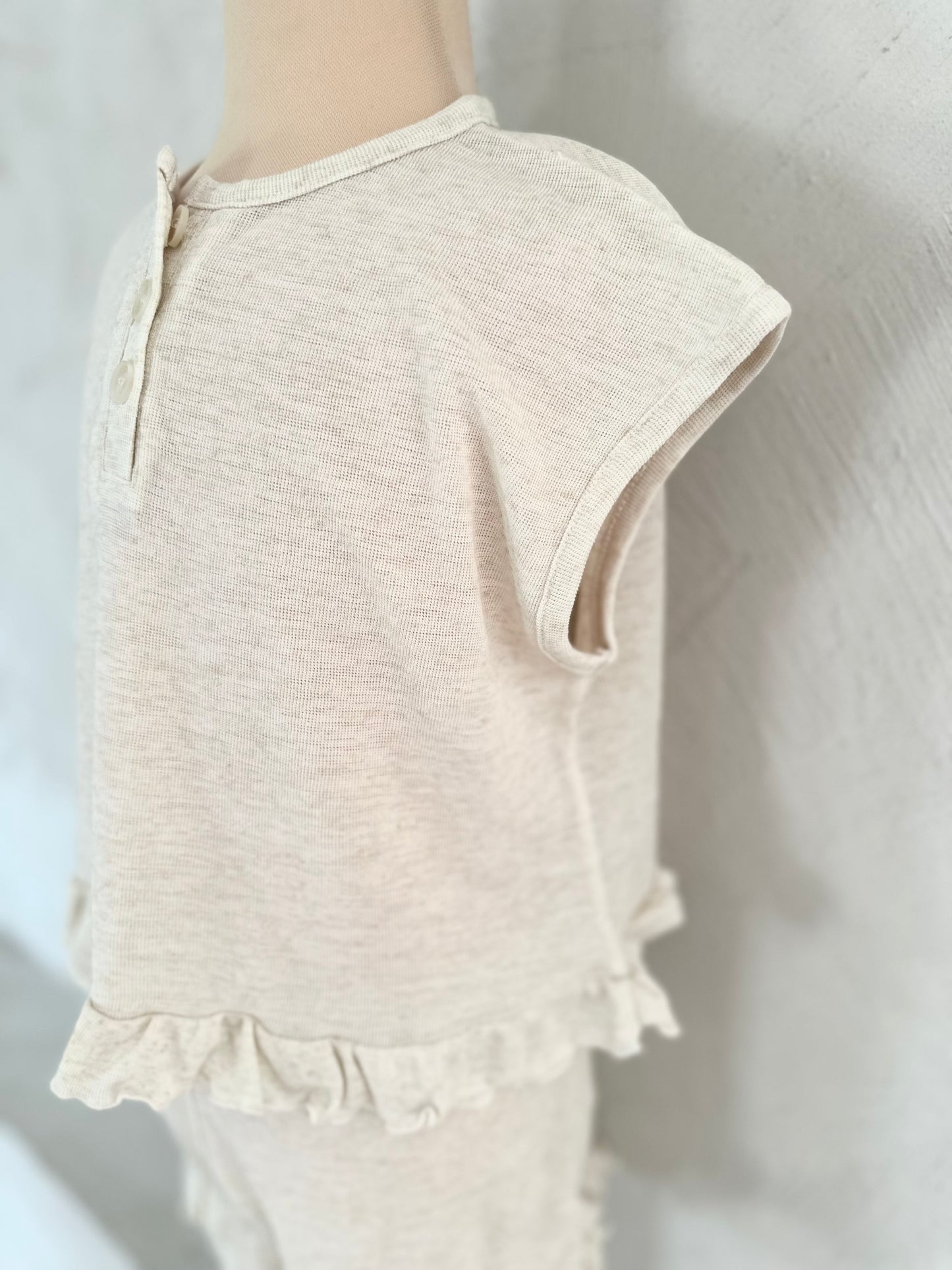 Lanella frill set - oatmeal