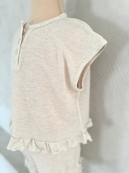 Lanella frill set - oatmeal