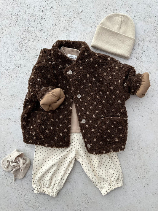Bebe monet fleece jacket - brown
