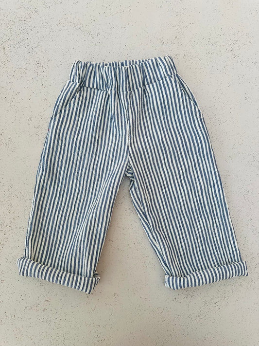Summer stripe pants - navy
