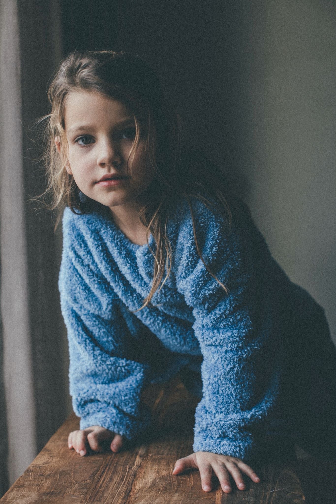 Bong crop fluffy top - sky blue