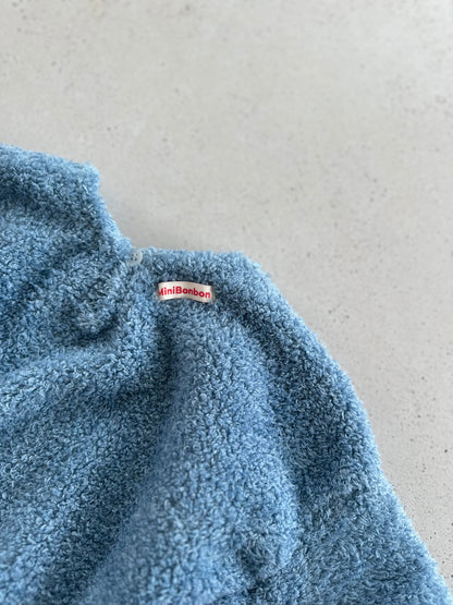 Bong crop fluffy top - sky blue