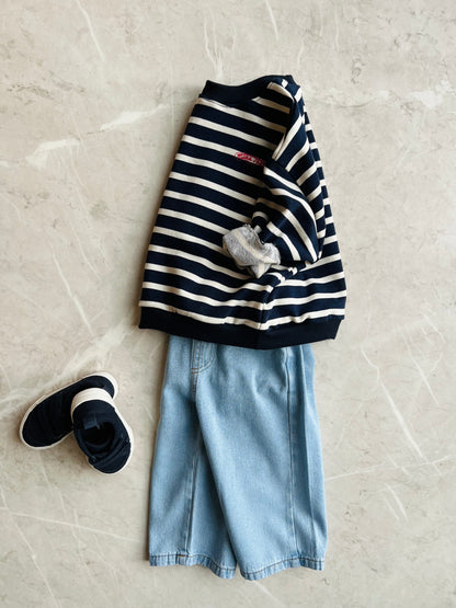 Marine stripe sweater - navy