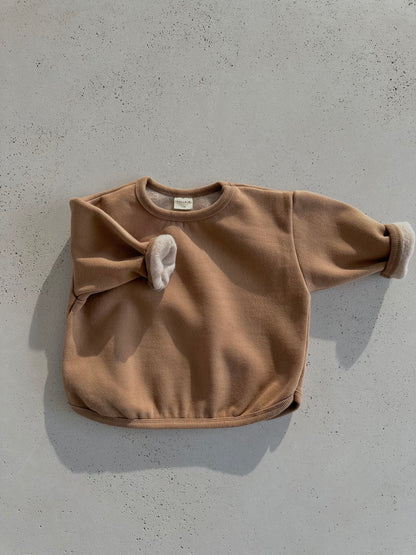 Bangbang fleeced sweater - caramel