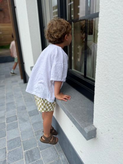 Lego check terry shorts - Olive