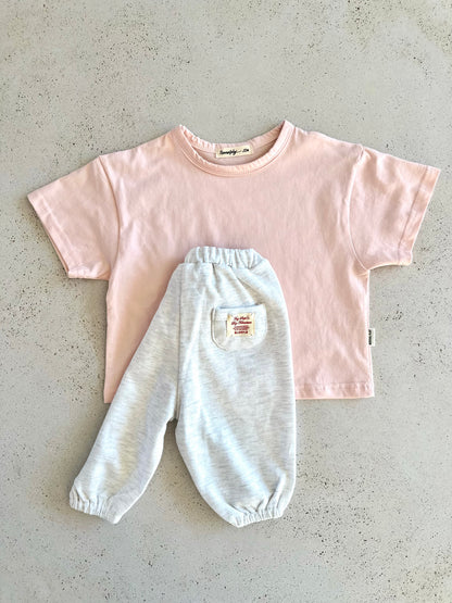 Bebe papa jogger pants - white melange