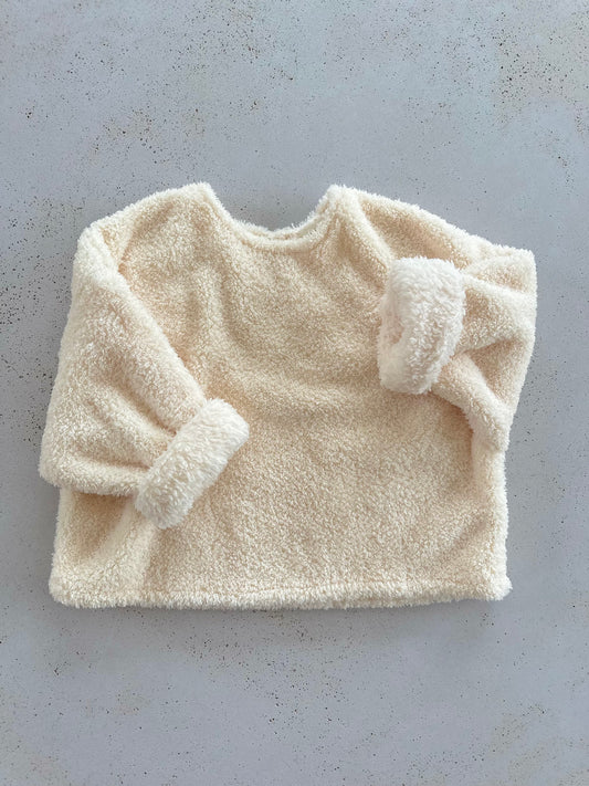 Bong crop fluffy top - cream