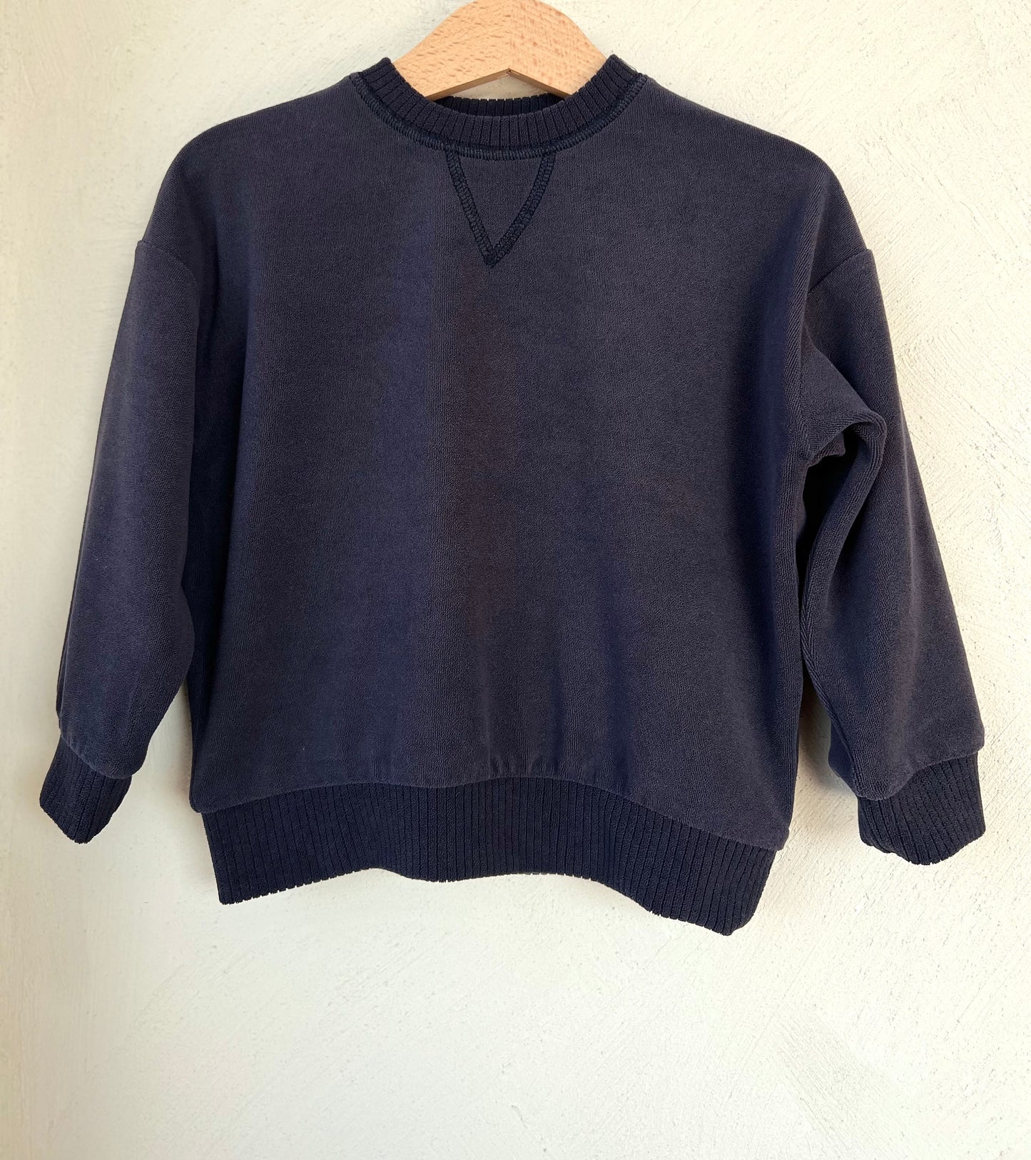 Terry crewneck jumper - navy