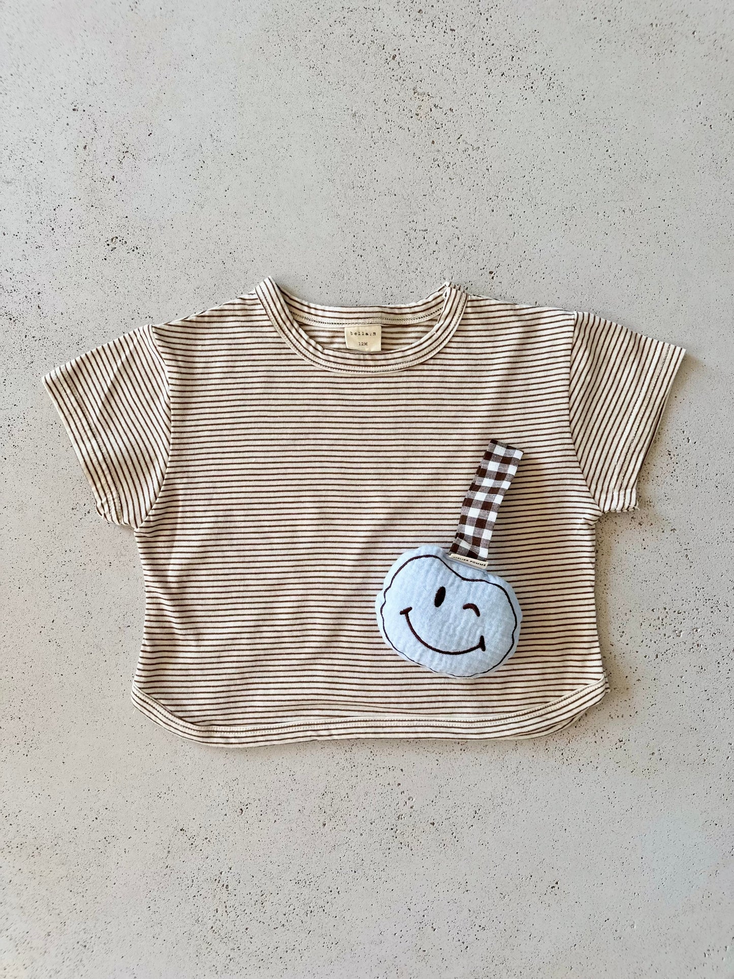 Bebe bella striped boxy tee - brown