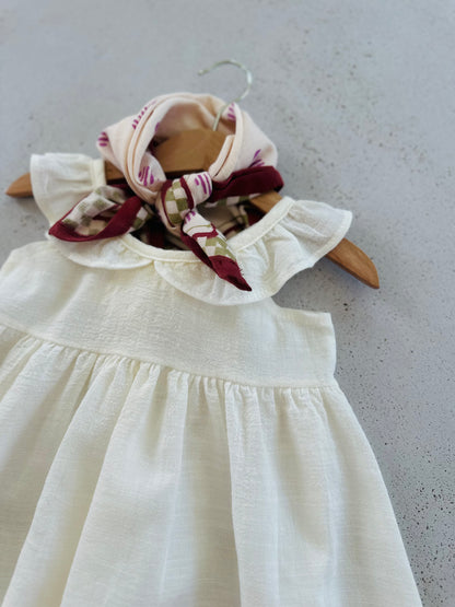Marie v frill summer dress - ivory