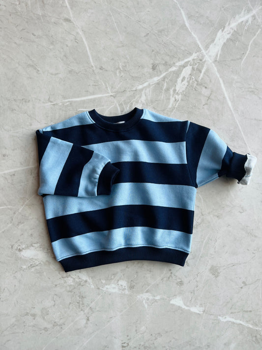 Navy stripe sweatshirt - Light blue