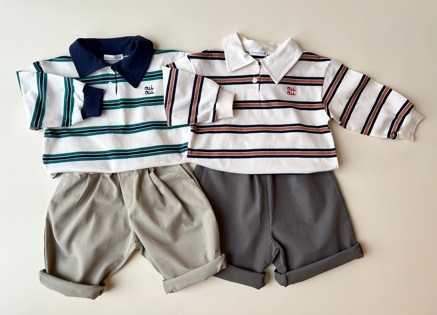 Gogu Ouioui stripe polo - brick