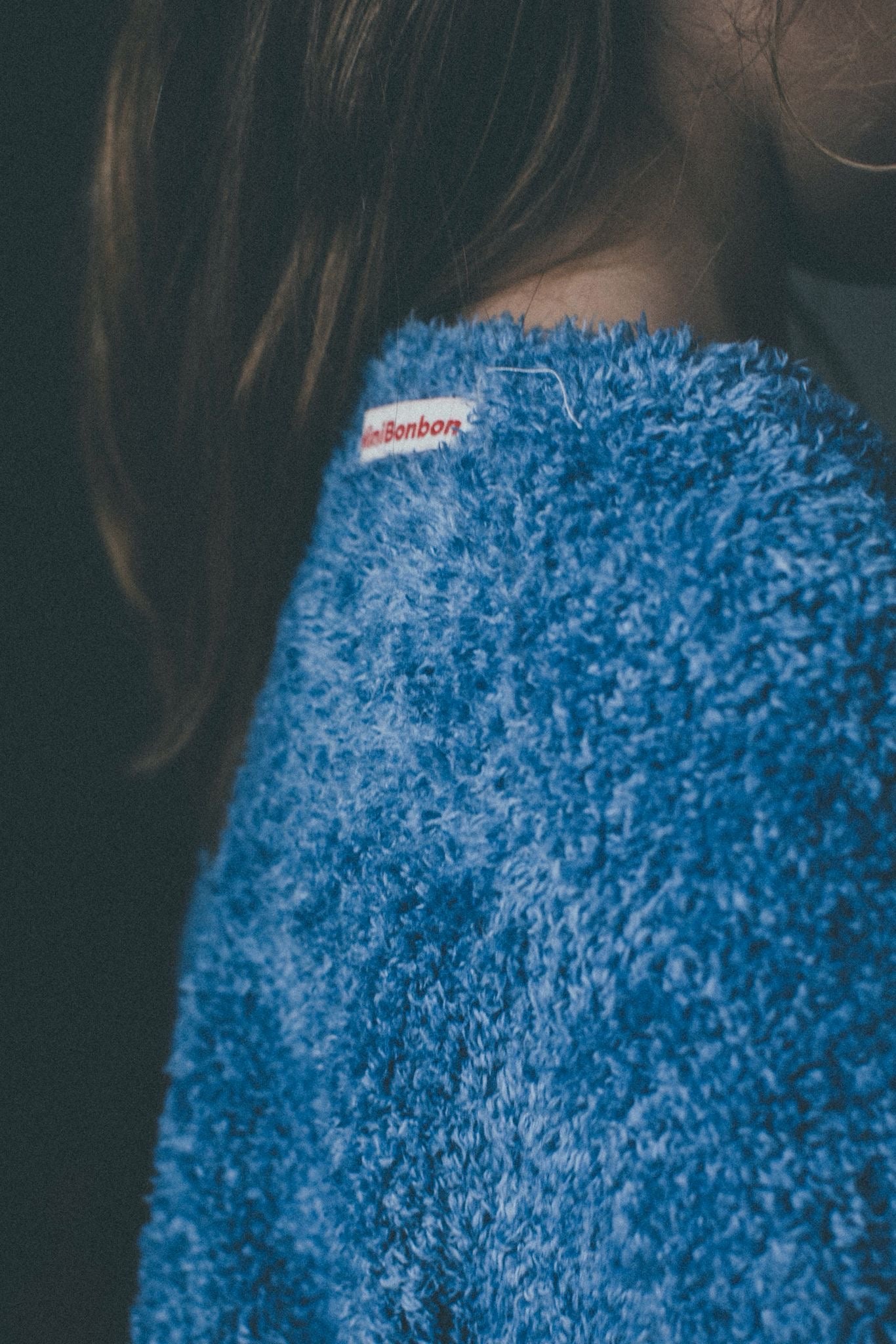 Bong crop fluffy top - sky blue