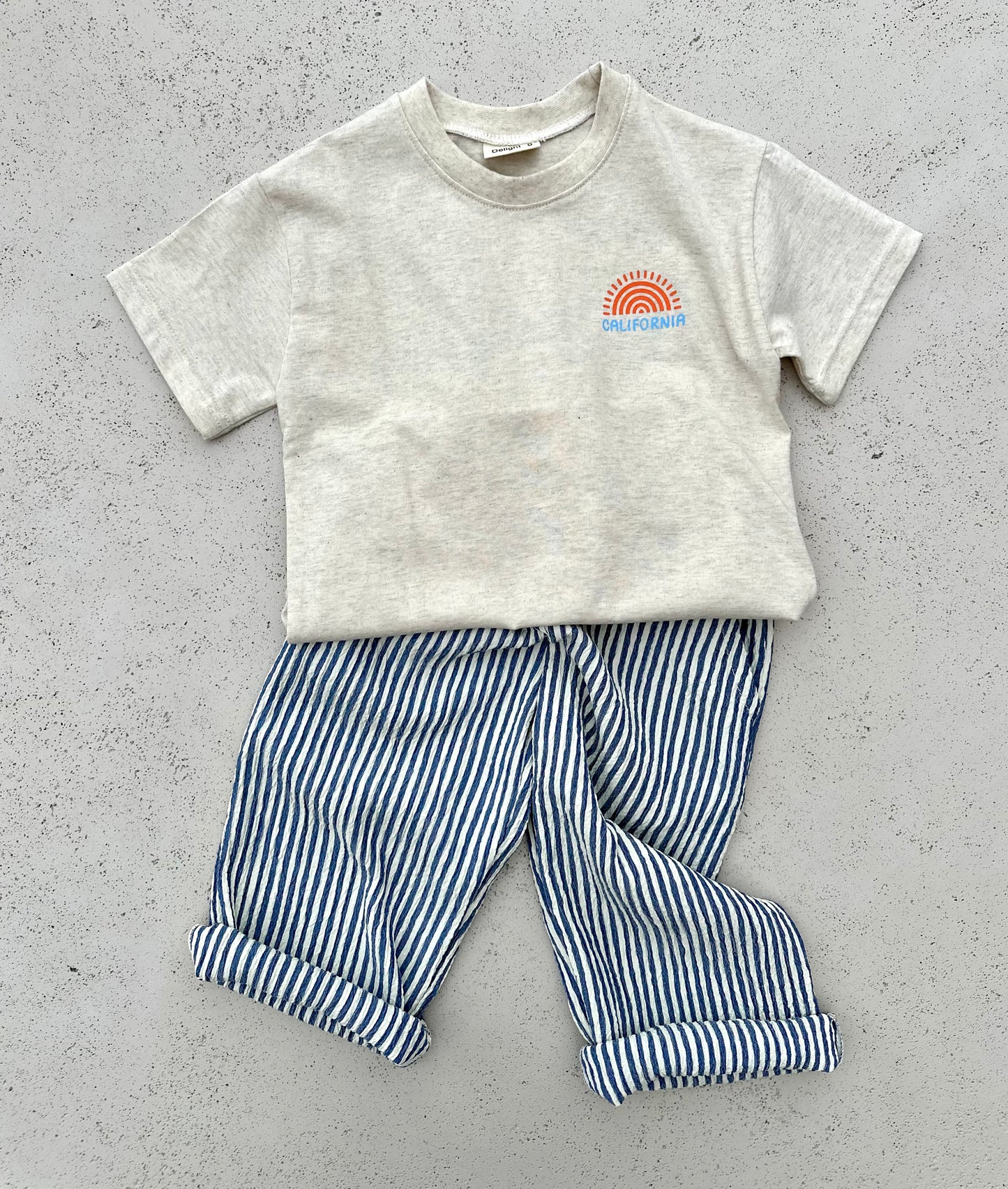 California boxy tee - Oatmeal melange