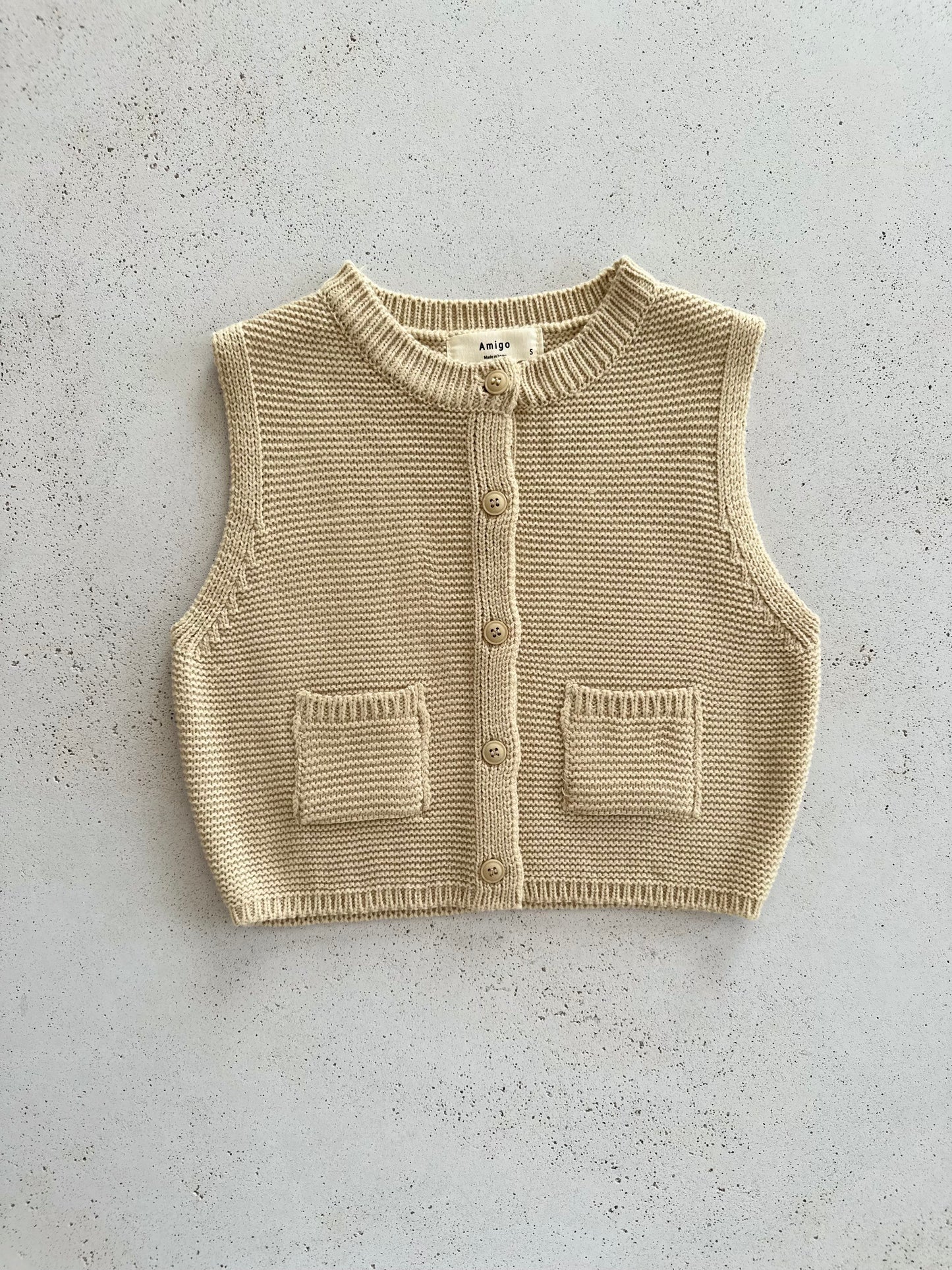 Luca double-knit vest - beige