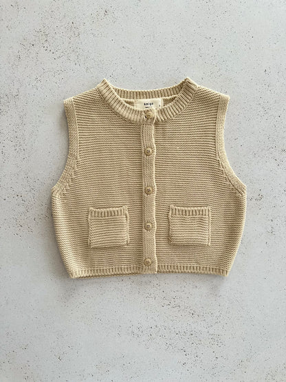Luca double-knit vest - beige