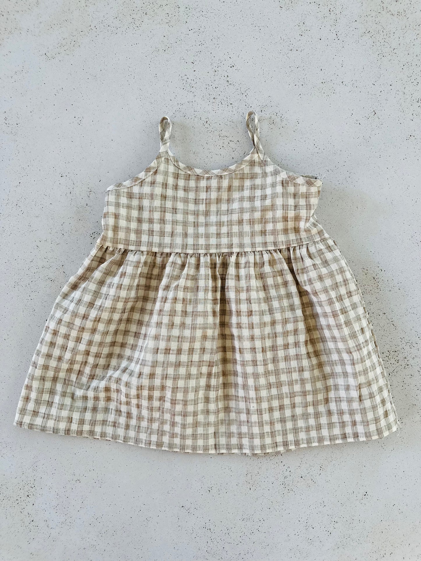 Molly check dress - light brown