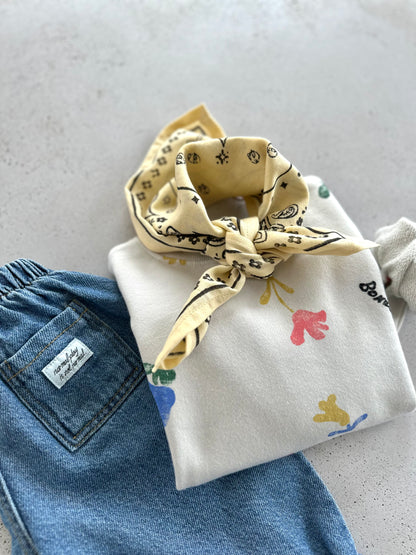 Oscar mini scarf - wine/butter