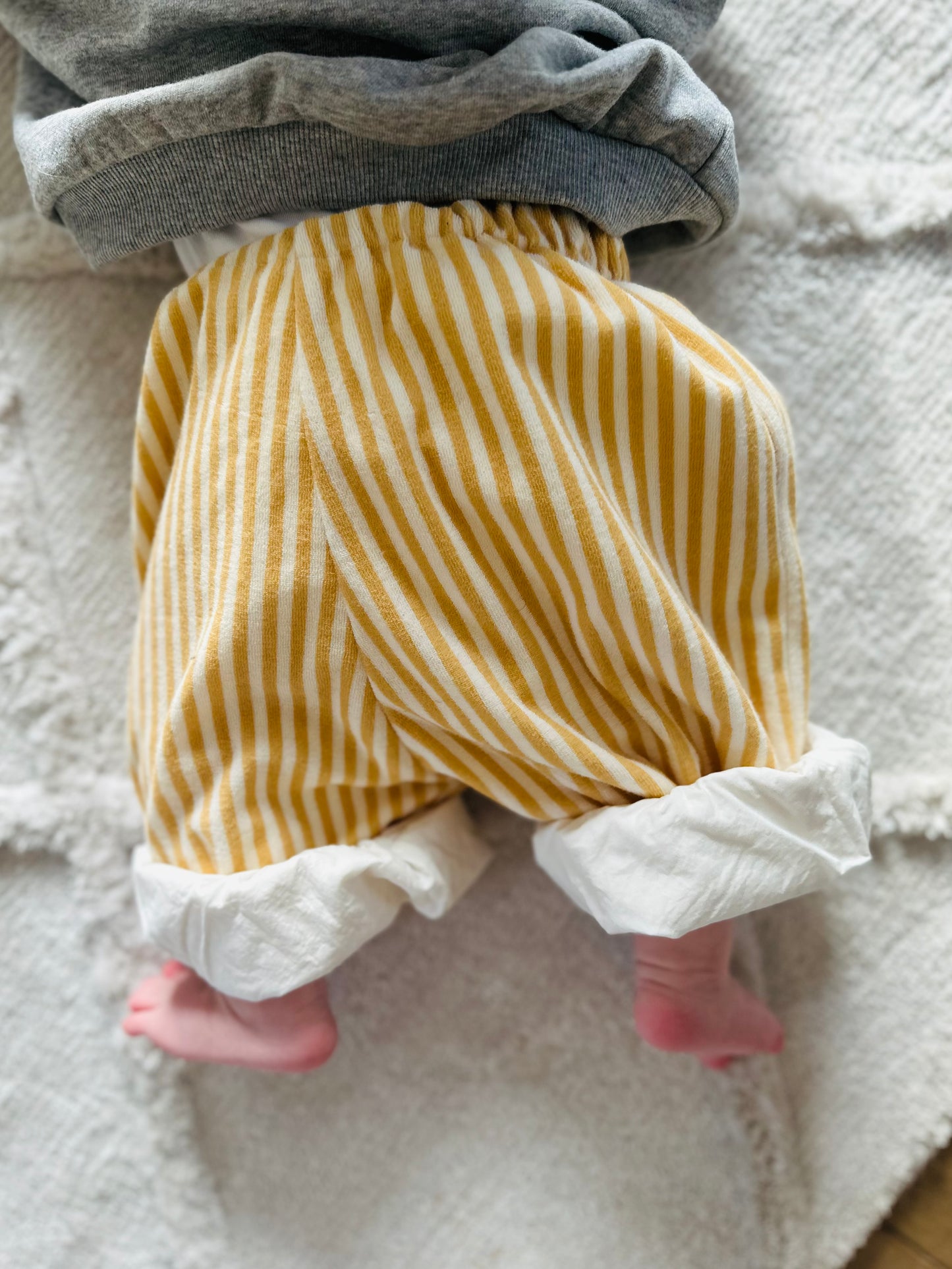 Bebe charlie reversible pants - sky/yellow