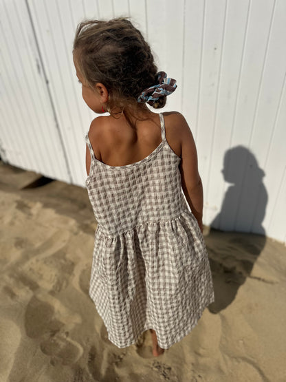 Molly check dress - light brown