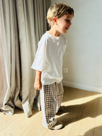 Otile check pants - brown