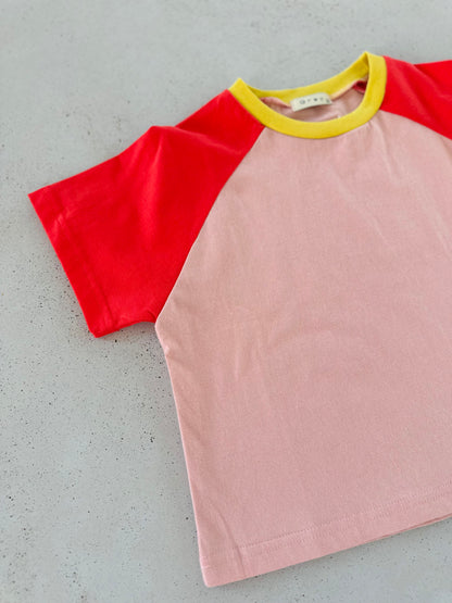 Mellow raglan tee - pink