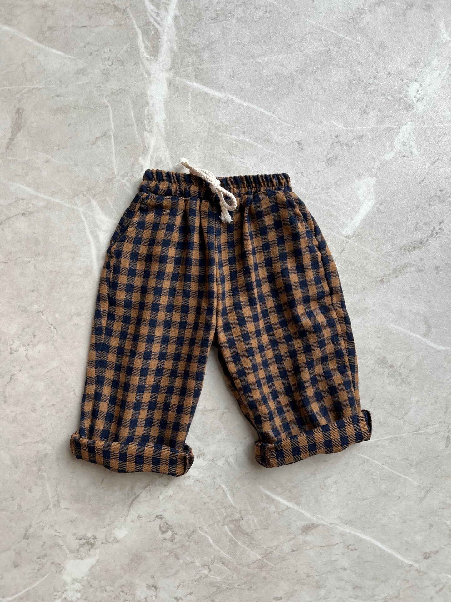 Check Pants - Brown