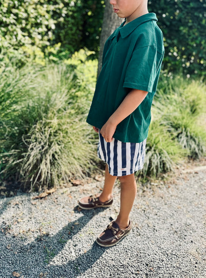 Arthur boxy polo shirt - Forest green