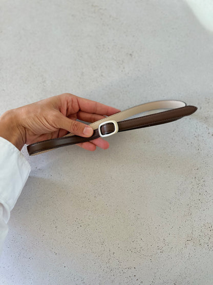 Acorn leather belt - brown